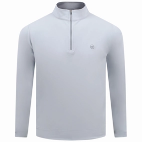 Perth Stretch Quarter Zip Mid Layer British Grey Peter Millar clothing for men