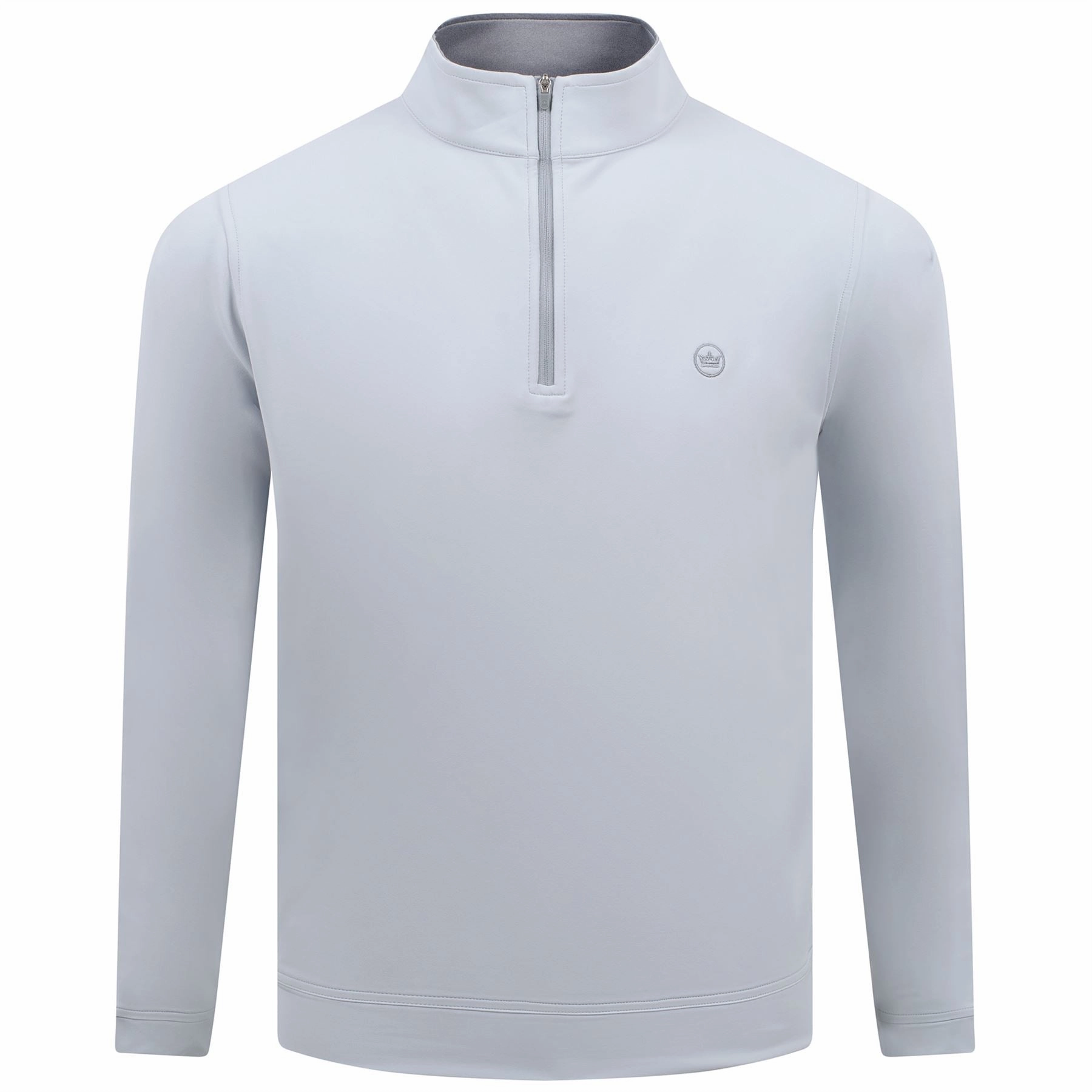 Perth Stretch Quarter Zip Mid Layer British Grey Peter Millar clothing for men