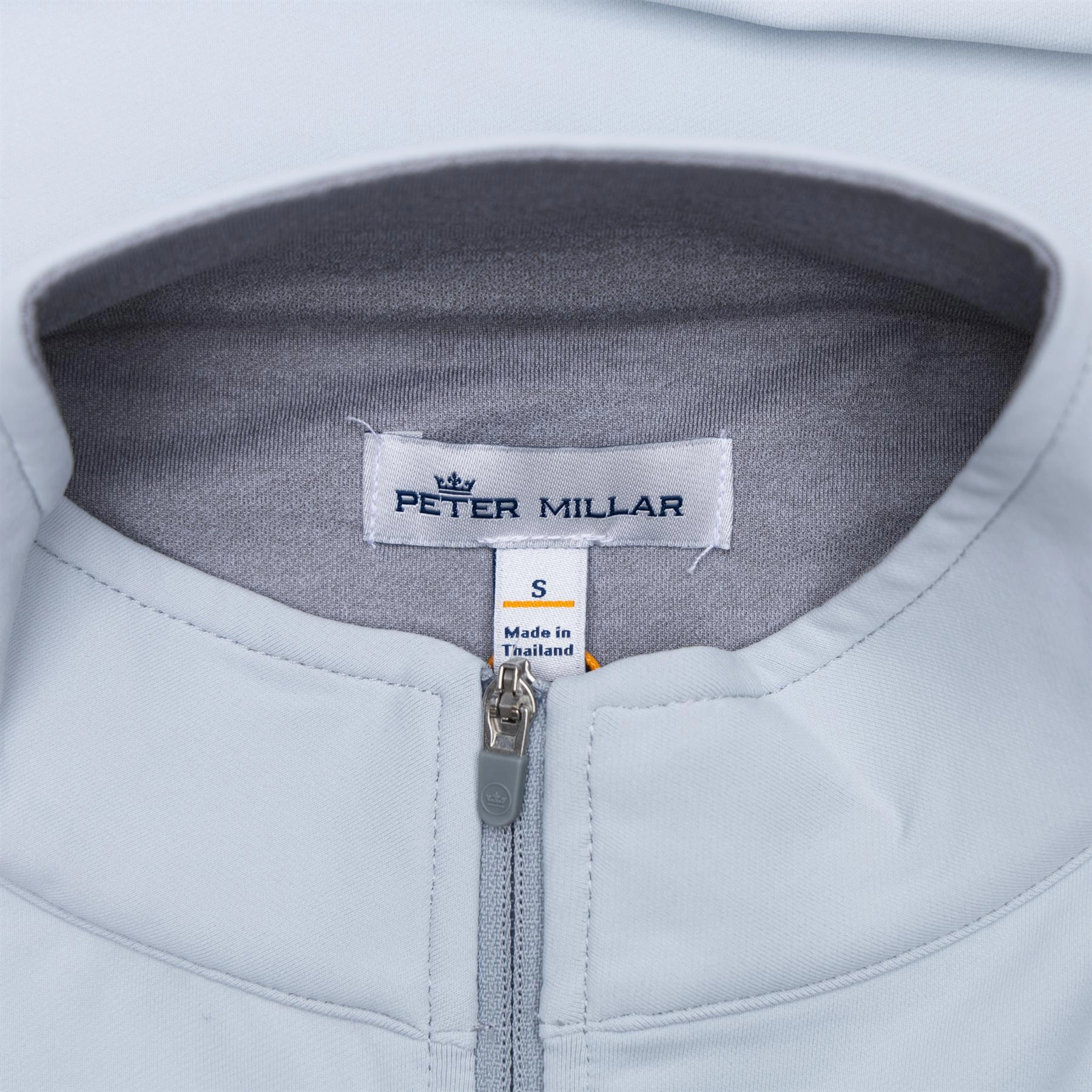 Perth Stretch Quarter Zip Mid Layer British Grey Peter Millar Menswear Collection