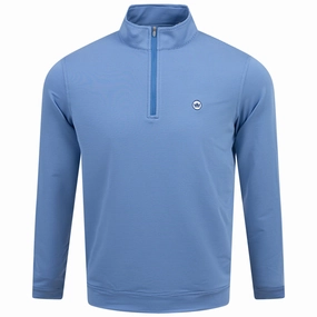Perth Sugar Stripe Performance Quarter Zip Sailor Blue Peter Millar clothing for men