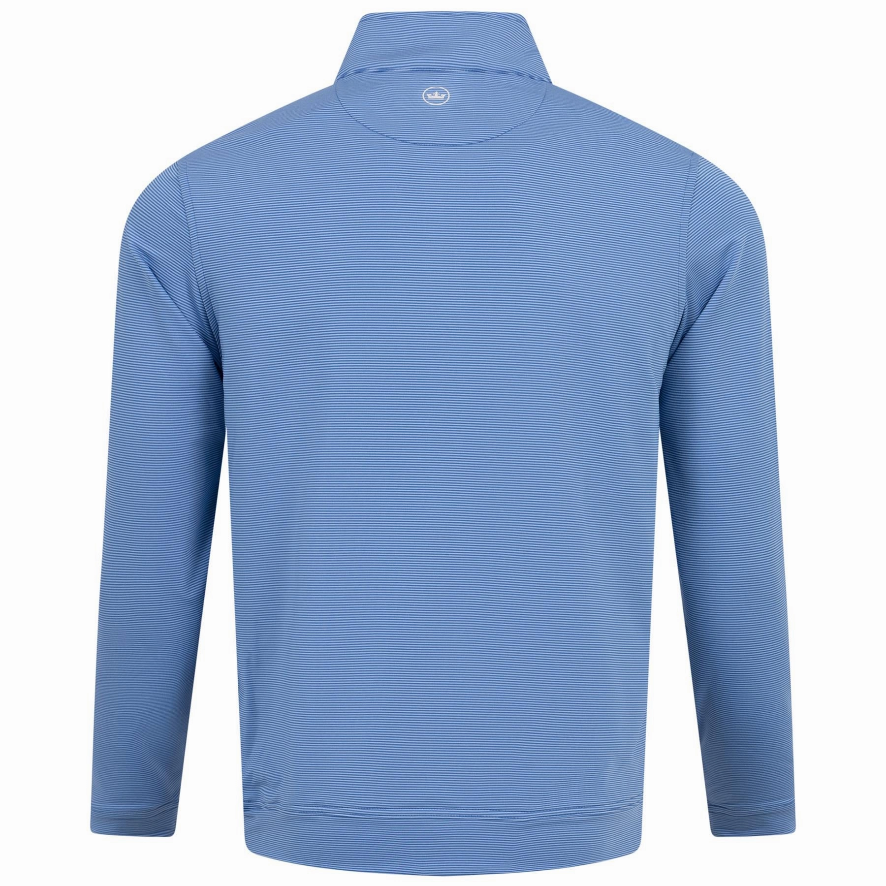Perth Sugar Stripe Performance Quarter Zip Sailor Blue Peter Millar Menswear Collection