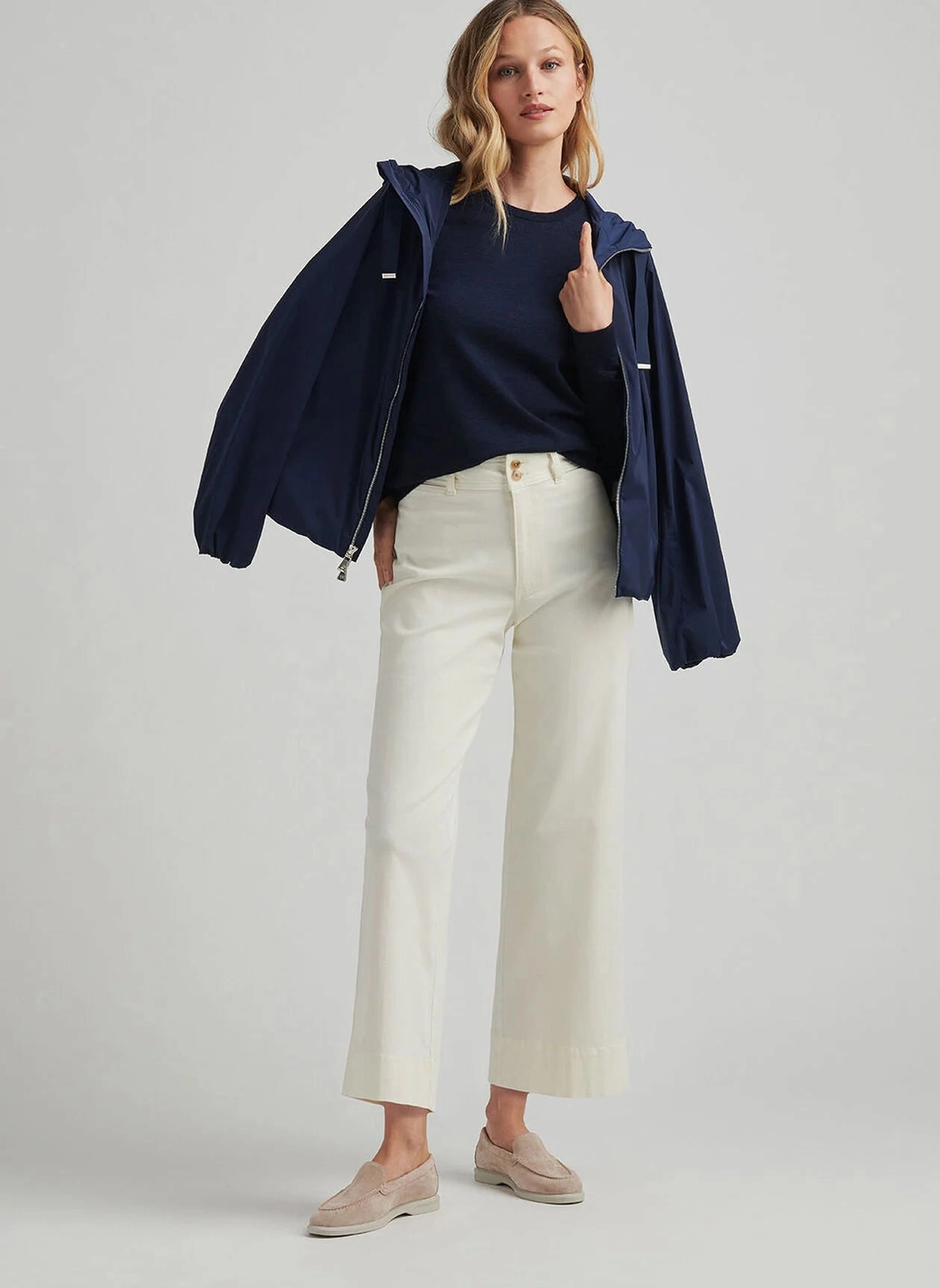 Peter Millar Karlie Stretch Sateen Wide Leg Pant - Ivory Peter Millar Apparel for Women