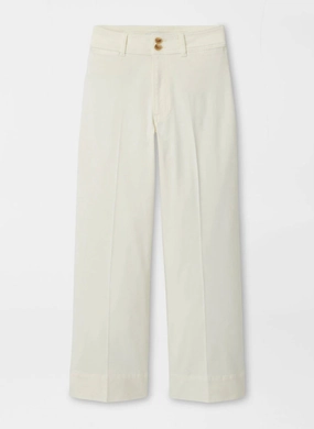 Peter Millar Karlie Stretch Sateen Wide Leg Pant - Ivory Peter Millar women's fashion line