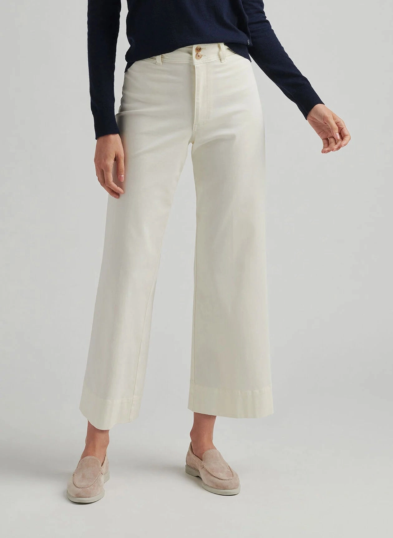 Peter Millar Karlie Stretch Sateen Wide Leg Pant - Ivory Peter Millar Apparel for Women