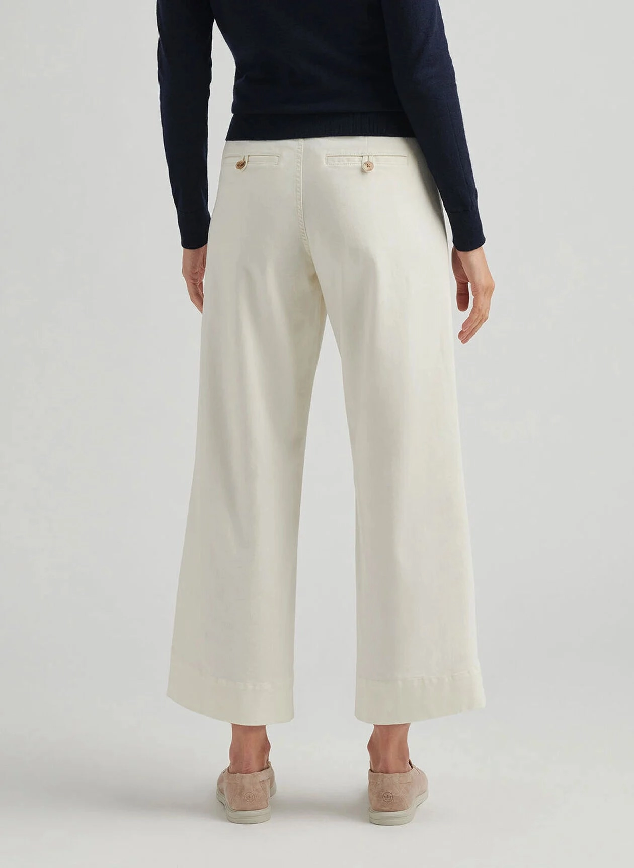 Peter Millar Karlie Stretch Sateen Wide Leg Pant - Ivory Peter Millar Apparel for Women