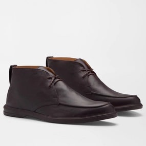 PETER MILLAR Men's Excursionist Leather Lace Up Derby Boot - CHOCOLATE Mens durable golf shoe collection
