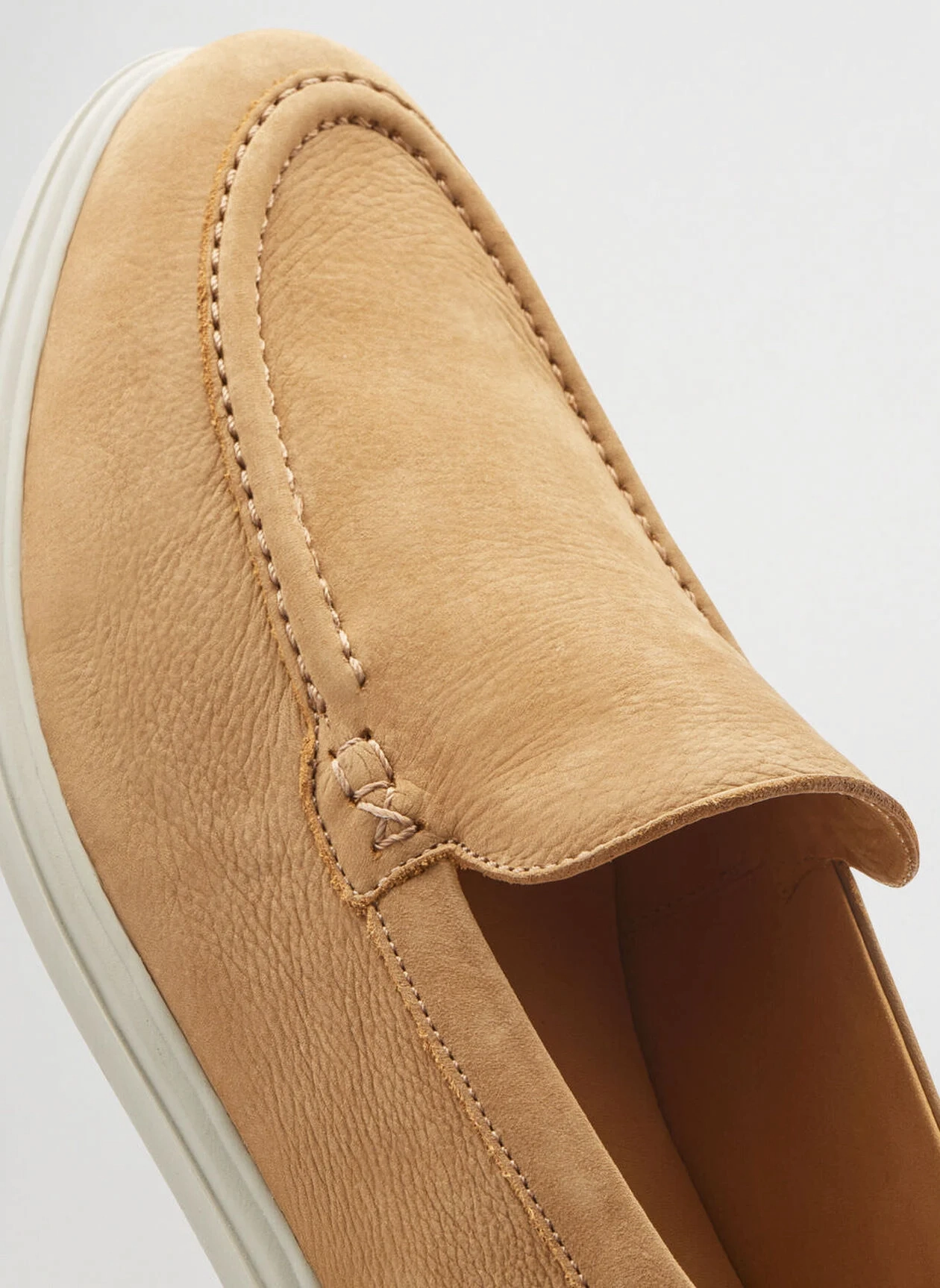 PETER MILLAR Men's Excursionist Nubuck Venetian Loafer - BEACH Men's Durable Golf Shoes