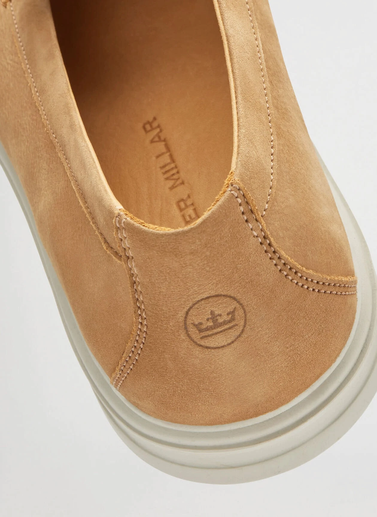 PETER MILLAR Men's Excursionist Nubuck Venetian Loafer - BEACH Men's Durable Golf Shoes