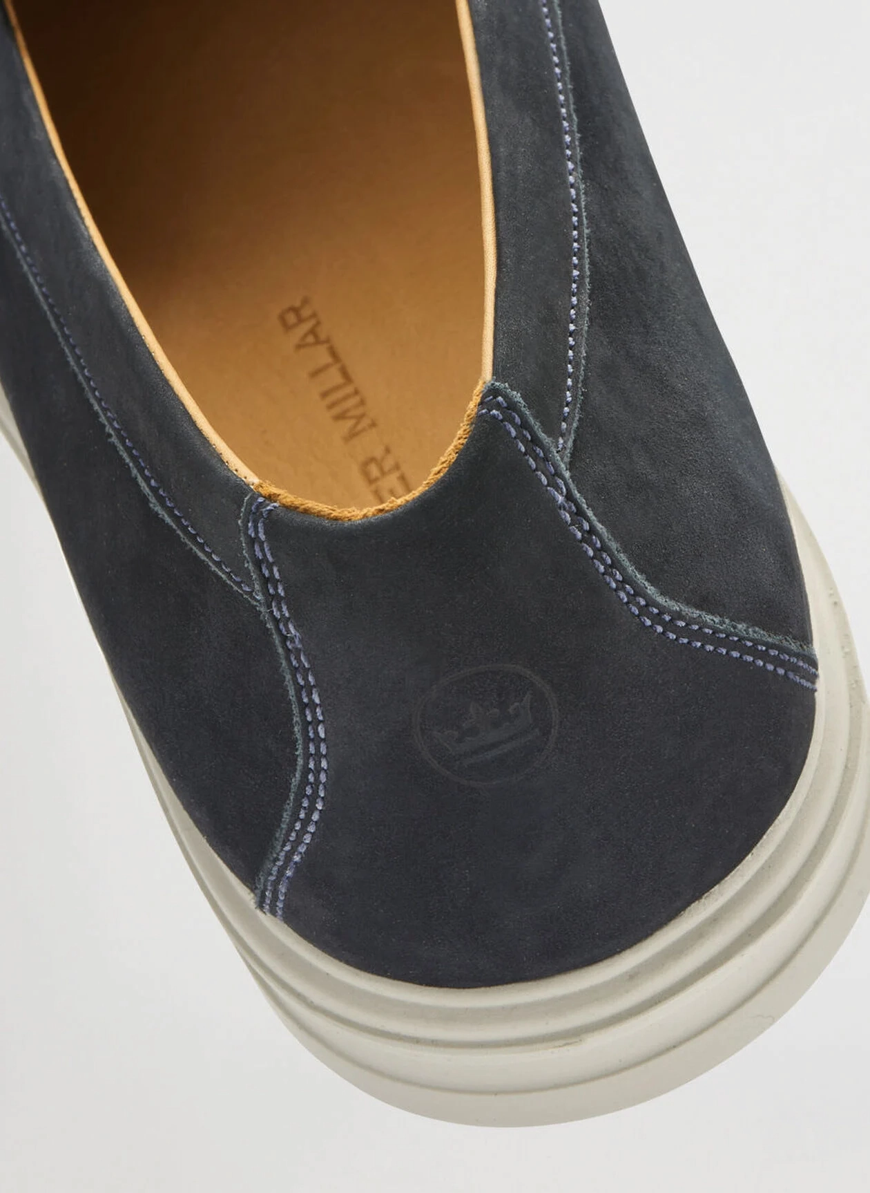 PETER MILLAR Men's Excursionist Nubuck Venetian Loafer - DARK NAVY Men's Durable Golf Shoes