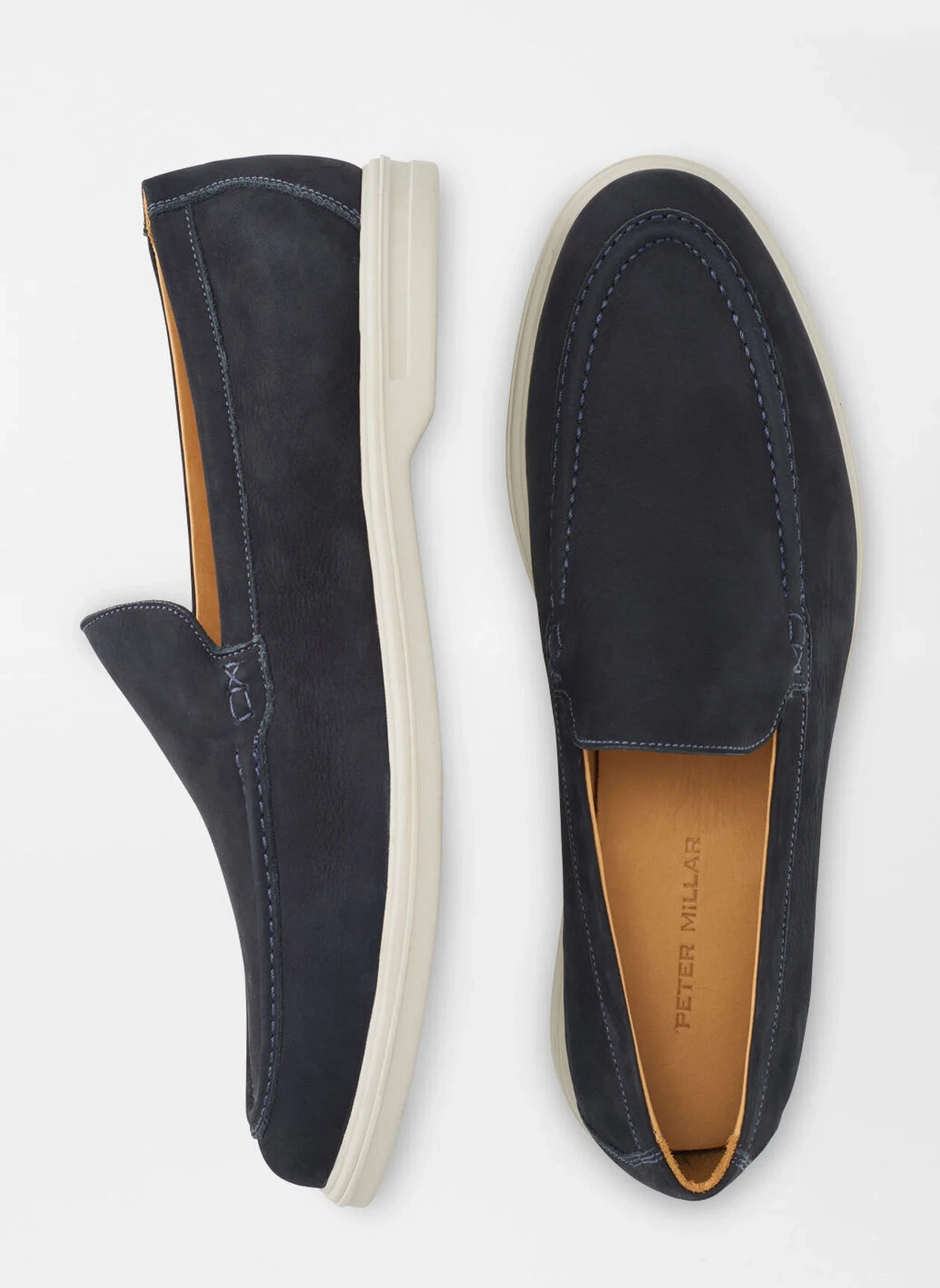 PETER MILLAR Men's Excursionist Nubuck Venetian Loafer - DARK NAVY Men's Durable Golf Shoes