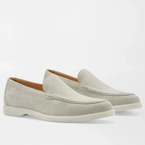 PETER MILLAR Men's Excursionist Nubuck Venetian Loafer - PEARL GREY Mens durable golf shoe collection