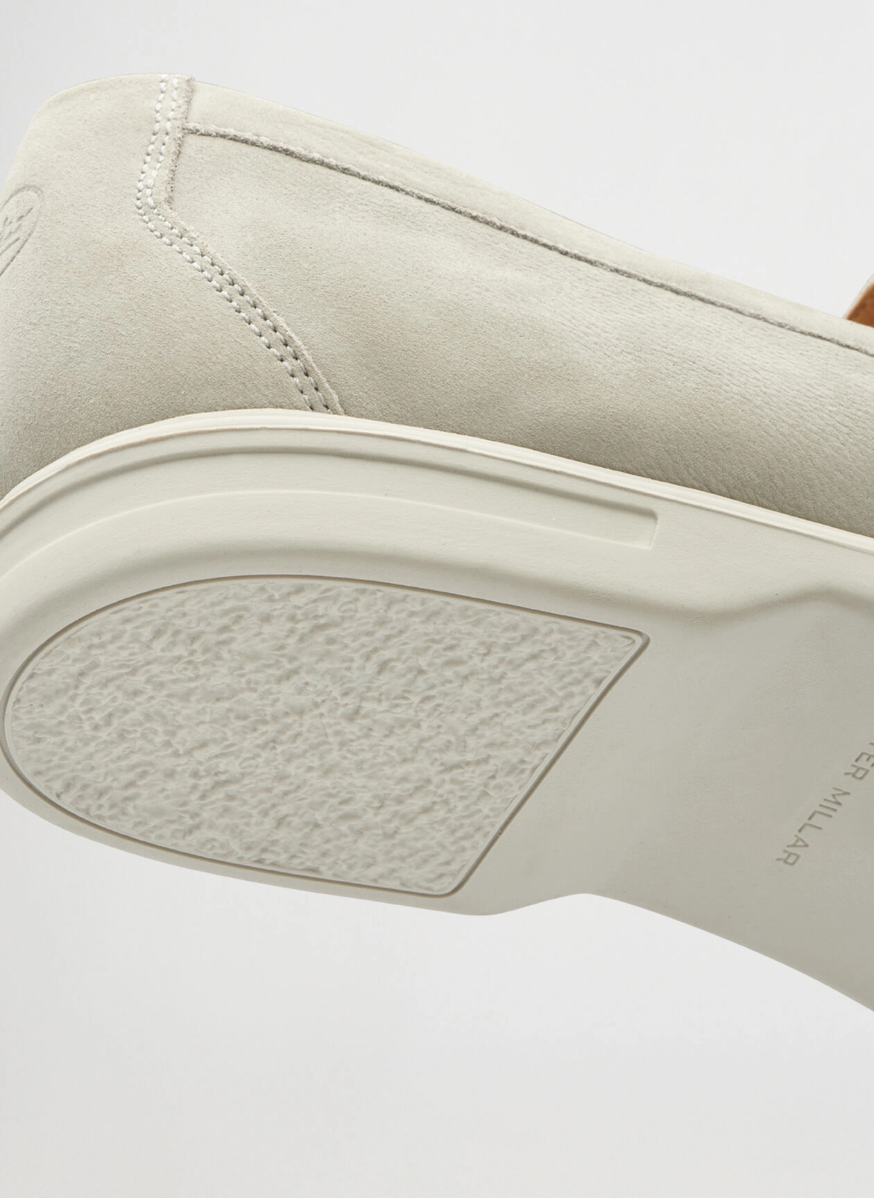 PETER MILLAR Men's Excursionist Nubuck Venetian Loafer - PEARL GREY Men's Durable Golf Shoes