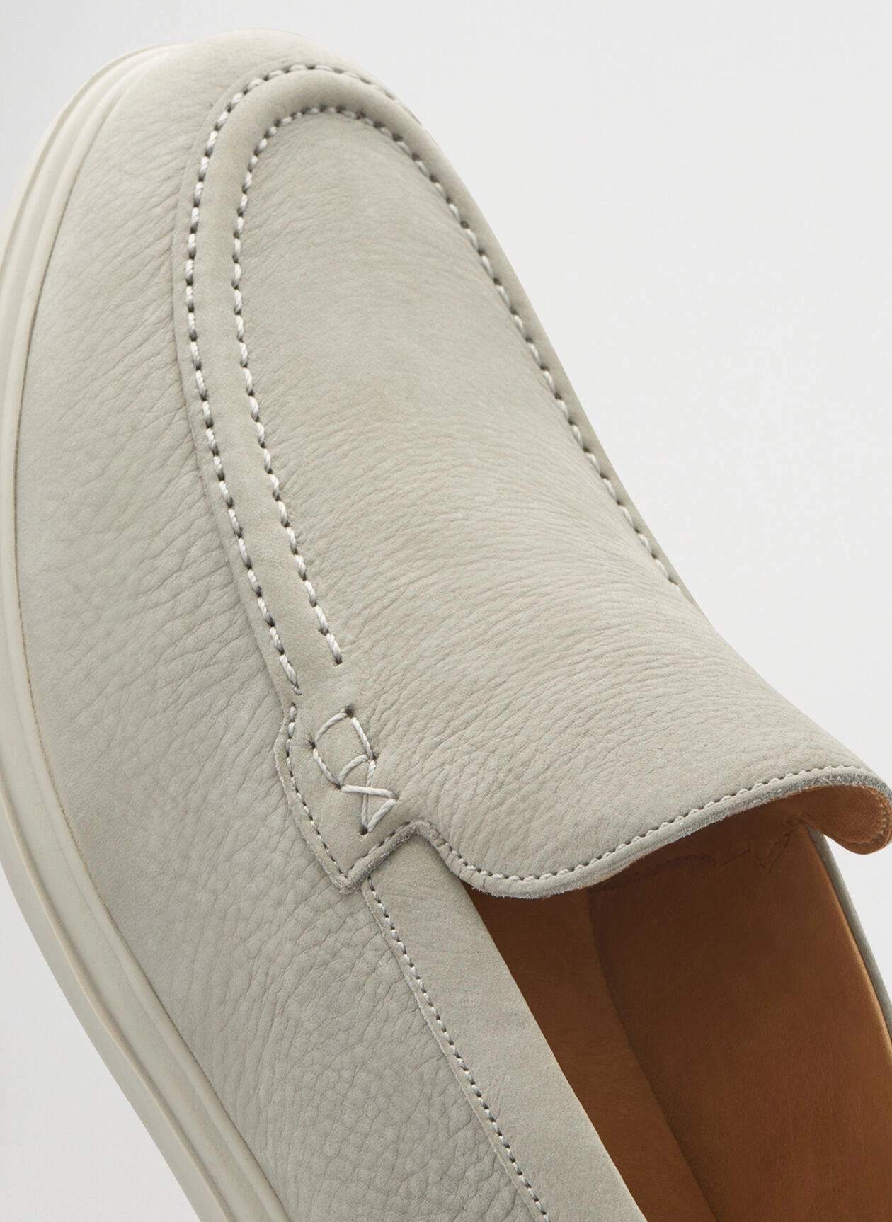 PETER MILLAR Men's Excursionist Nubuck Venetian Loafer - PEARL GREY Men's Durable Golf Shoes