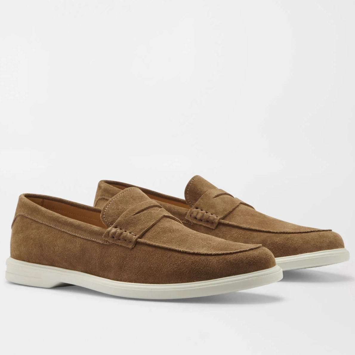 PETER MILLAR Men's Excursionist Penny Loafer - CHESTNUT Mens durable golf shoe collection