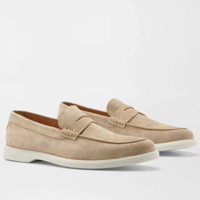 PETER MILLAR Men's Excursionist Penny Loafer - SAND Mens durable golf shoe collection
