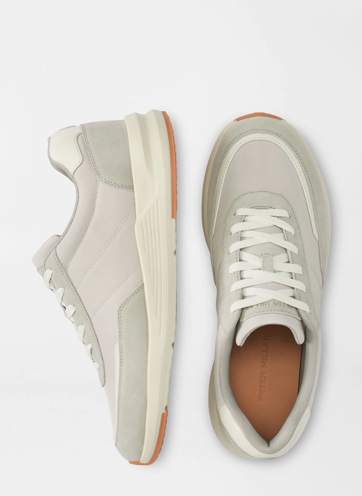 PETER MILLAR Men's Journeyman Sneaker - LIGHT PEWTER Men's Durable Golf Shoes