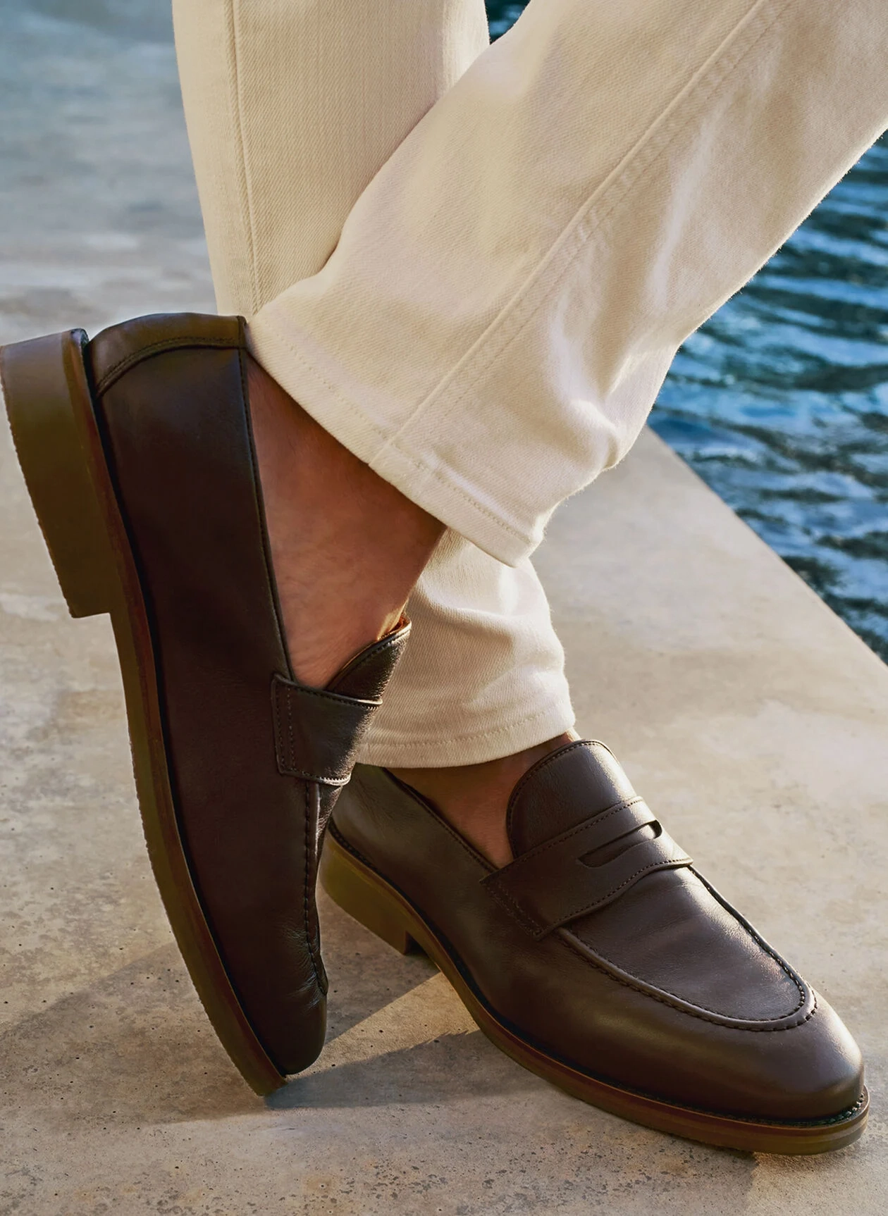 PETER MILLAR Men's Madison Penny Loafer - CHOCOLATE Men's Durable Golf Shoes