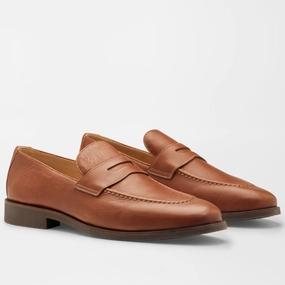 PETER MILLAR Men's Madison Penny Loafer - COGNAC Mens durable golf shoe collection