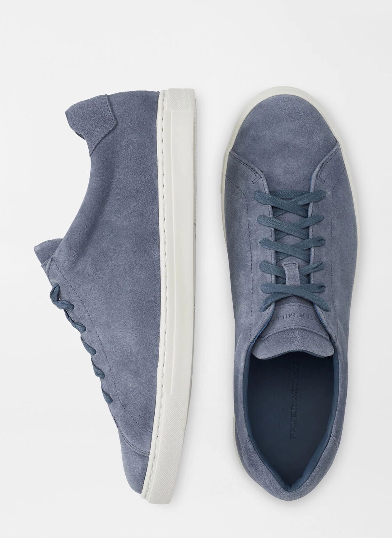 PETER MILLAR Men's Vantage Lite Suede Sneaker - BLUE PEARL Men's Durable Golf Shoes