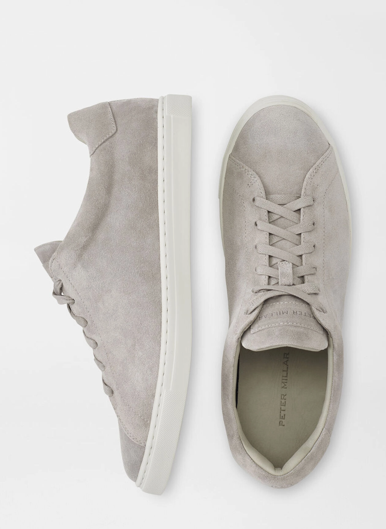 PETER MILLAR Men's Vantage Lite Suede Sneaker - PEARL GREY Men's Durable Golf Shoes