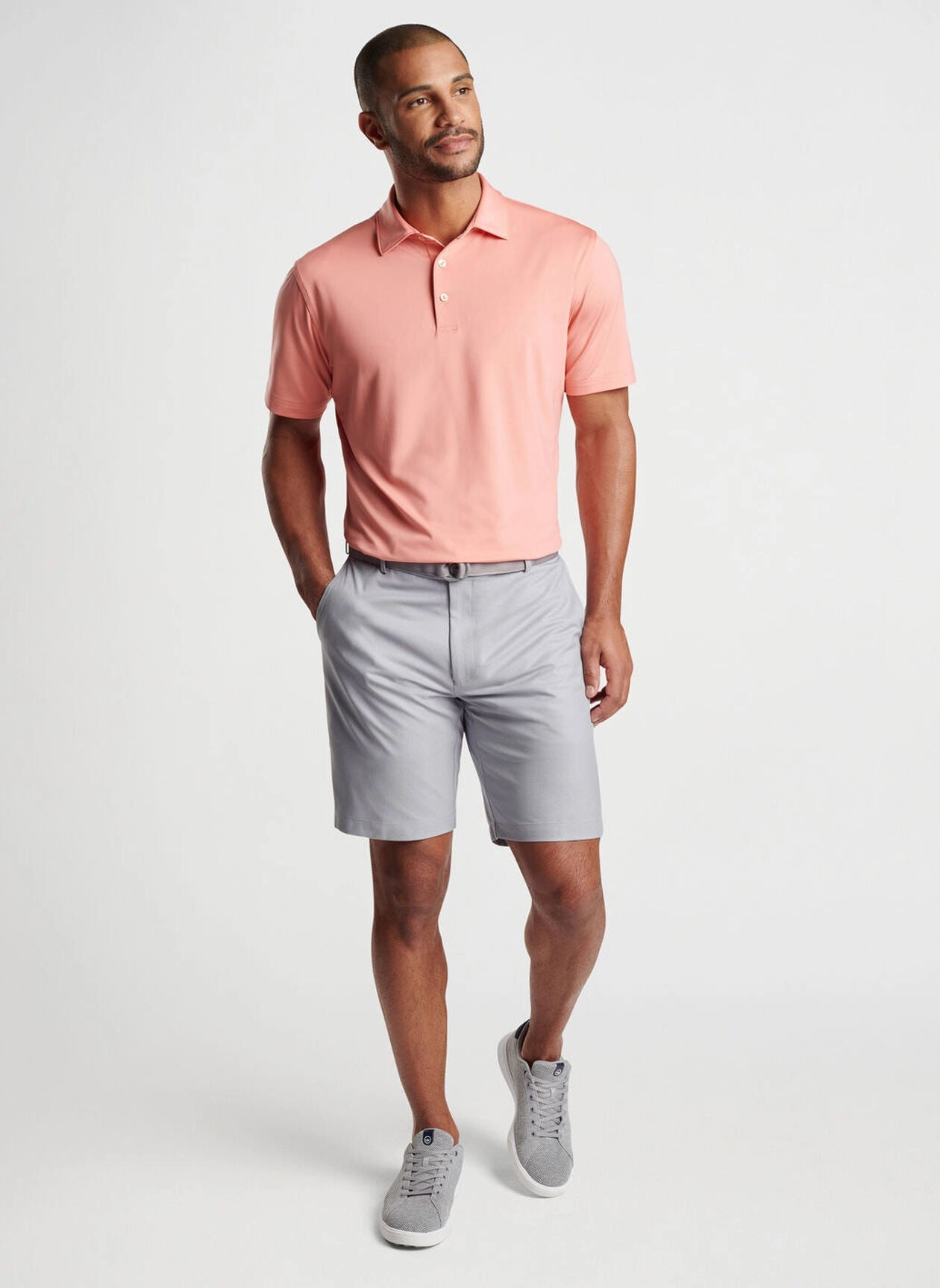 Peter Millar Solid Performance Jersey Polo - Grapefruit Peter Millar Men's Apparel