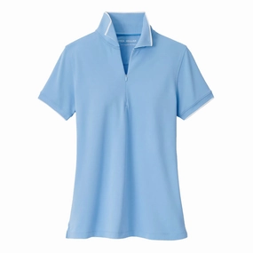 Peter Millar Whitworth Sport Mesh Polo - Cottage Blue/White Peter Millar womens apparel