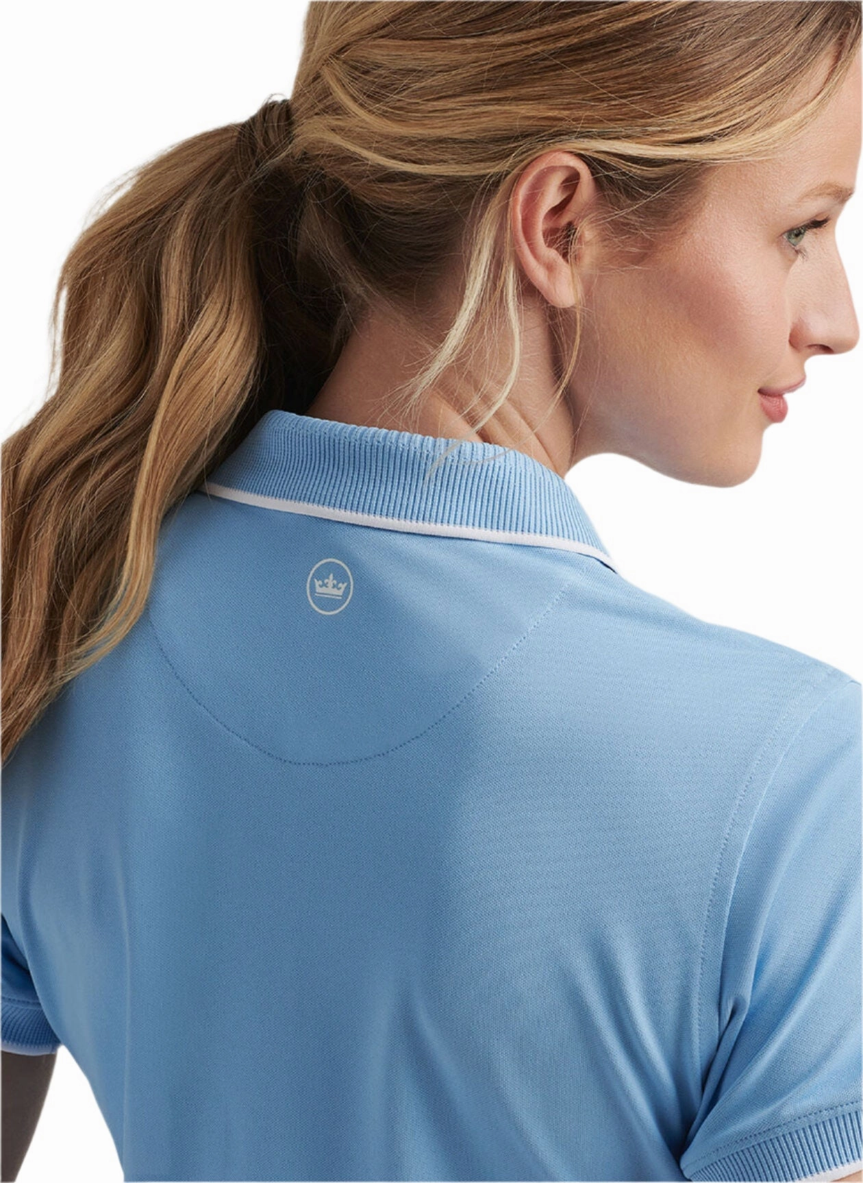 Peter Millar Whitworth Sport Mesh Polo - Cottage Blue/White Peter Millar Women's Fashion