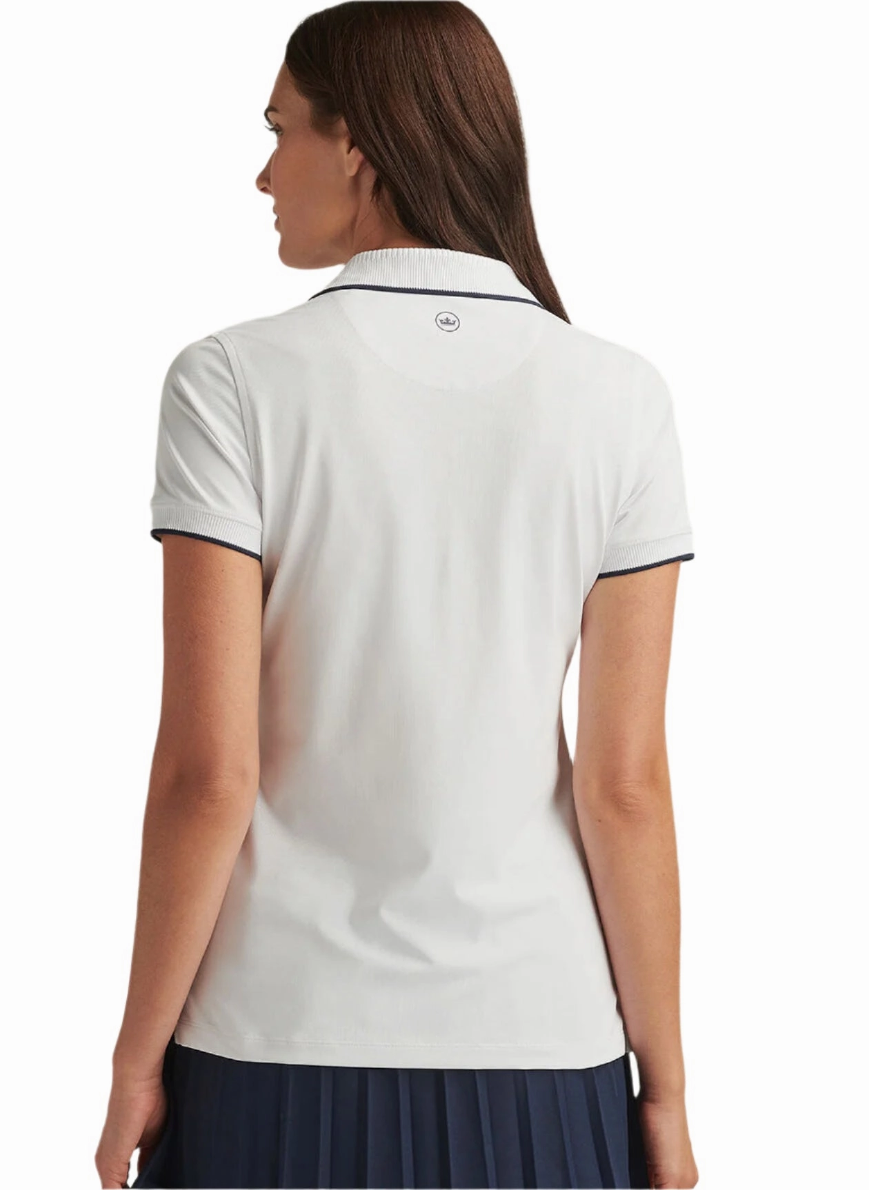 Peter Millar Whitworth Sport Mesh Polo - White/Navy Peter Millar Women's Fashion