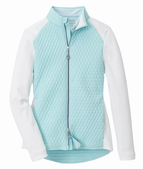 Peter Millar Women's Merge Hybrid Jacket - Blue Spruce/White Peter Millar womens apparel