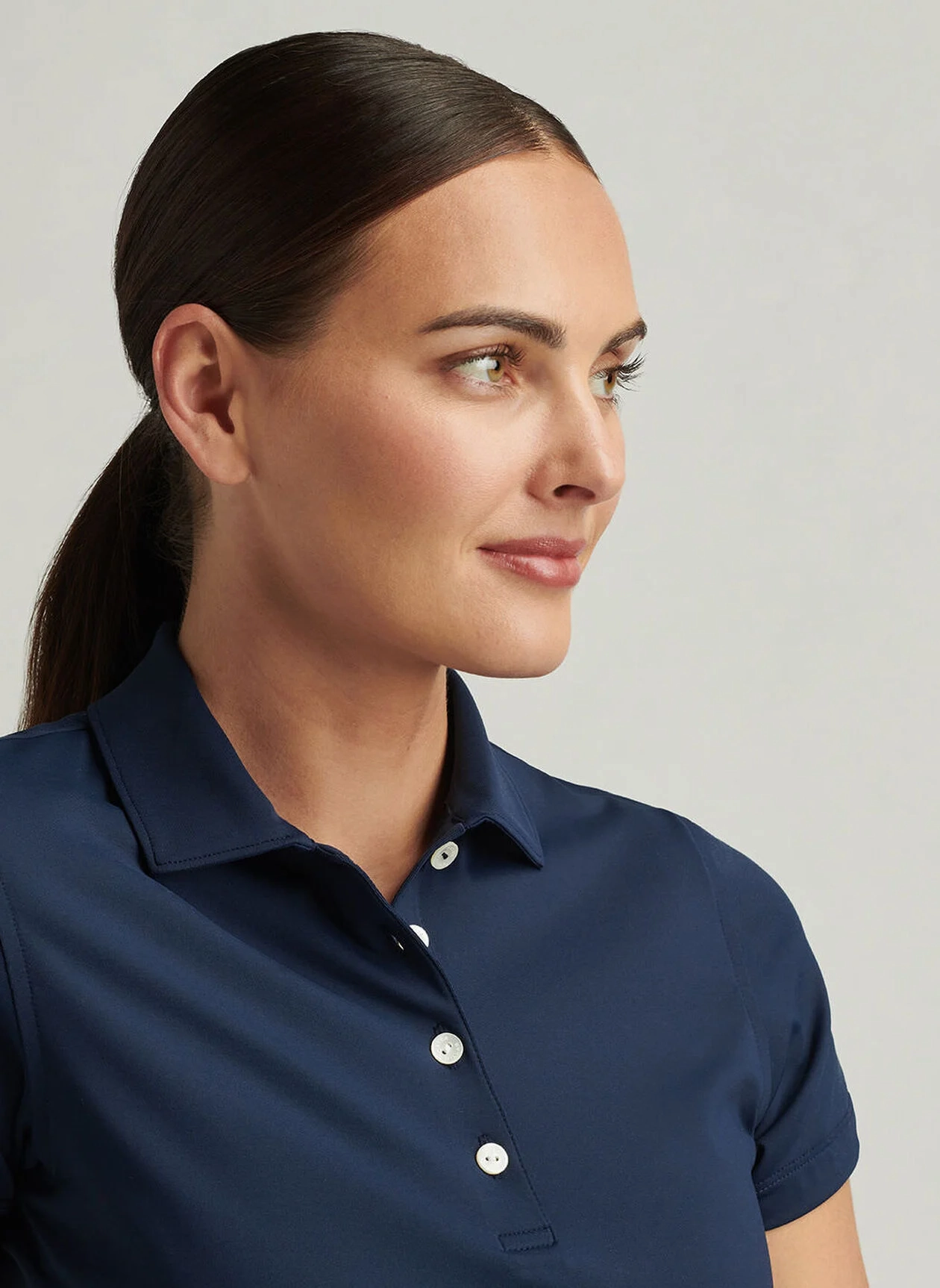 Peter Millar Women's Short Sleeve Button Polo - NAVY Peter Millar Apparel for Women