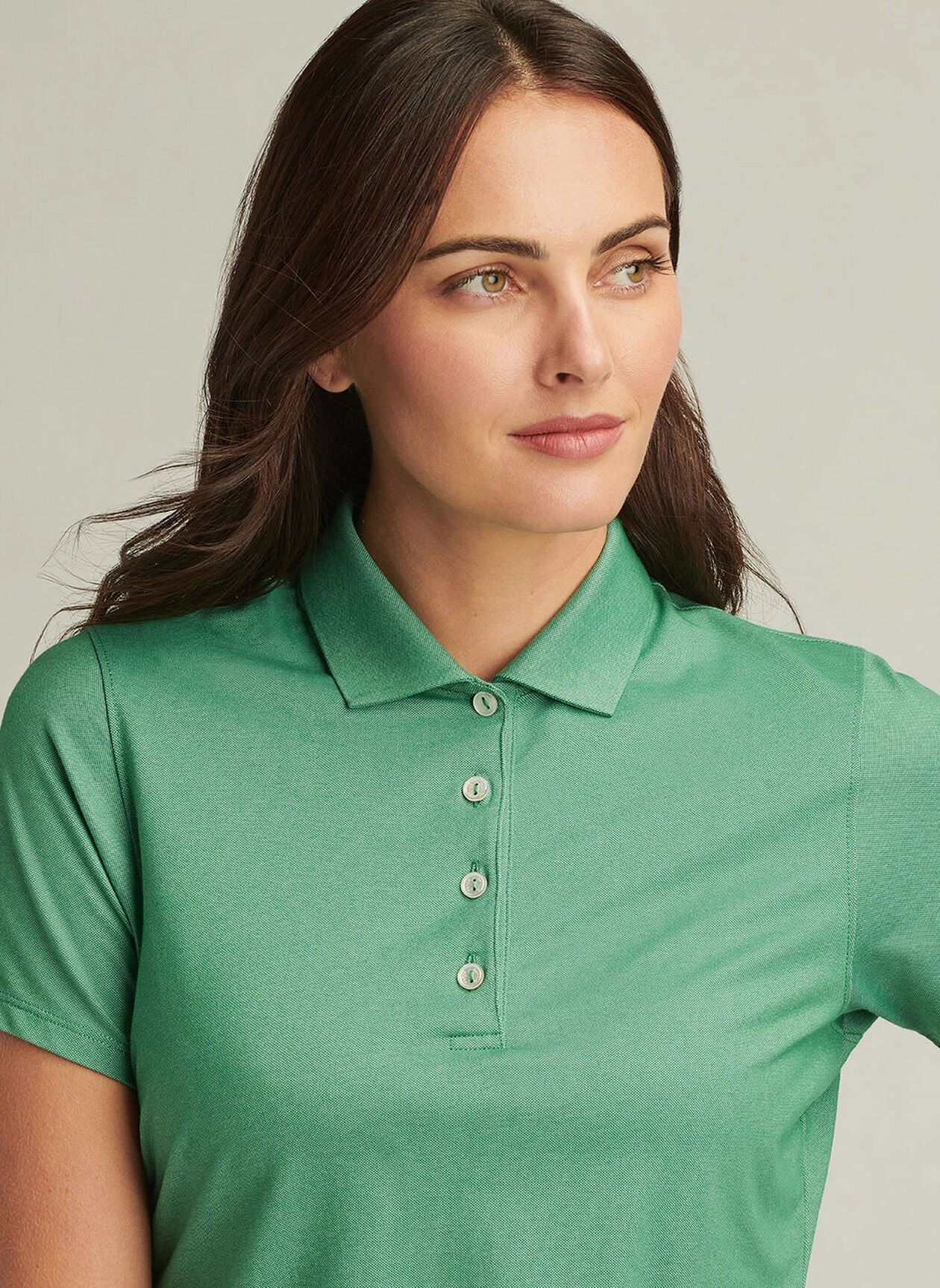 Peter Millar Womens Albatross Short-Sleeve Polo - Field Green Peter Millar Apparel for Women