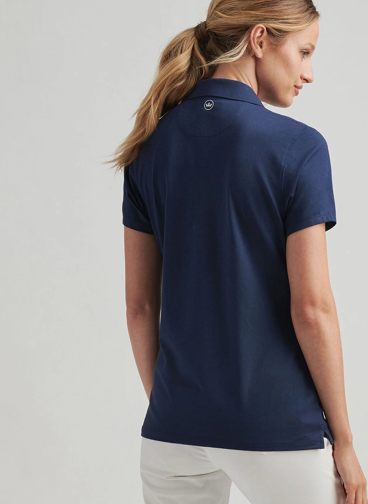 Peter Millar Womens Albatross Short-Sleeve Polo - Navy Peter Millar Apparel for Women