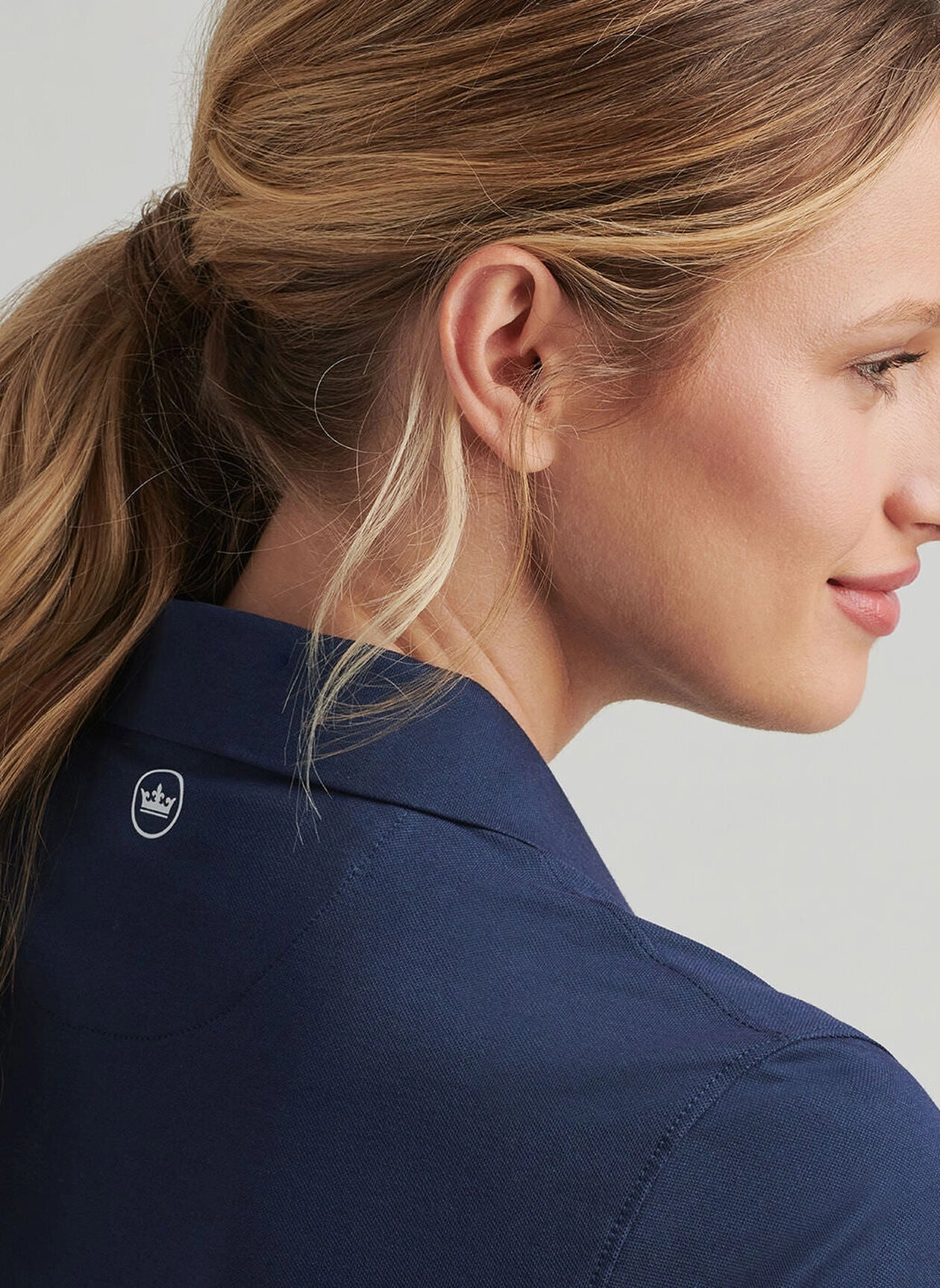 Peter Millar Womens Albatross Short-Sleeve Polo - Navy Peter Millar Apparel for Women