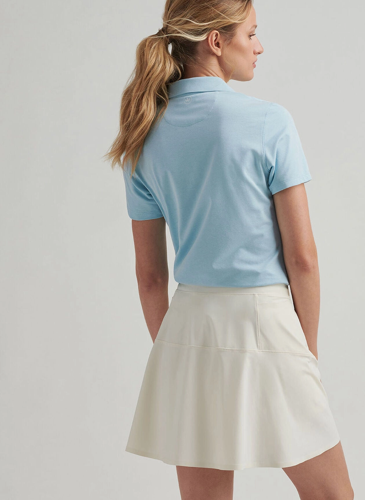 Peter Millar Womens Albatross Short-Sleeve Polo - Skylight Peter Millar Apparel for Women