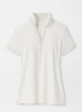 Peter Millar Womens Betty Short-Sleeve Drop V Polo - Ivory Peter Millar women's fashion line