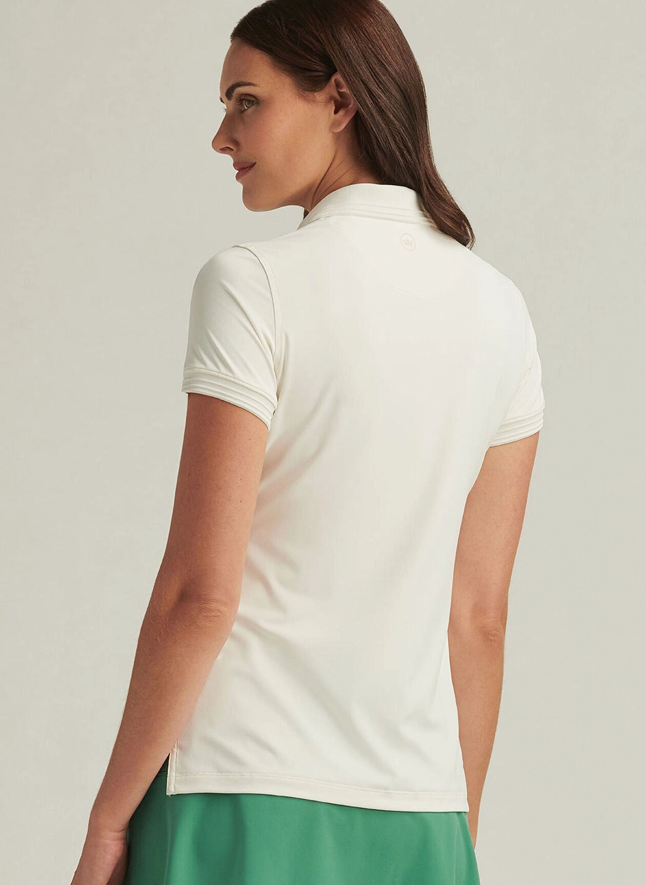 Peter Millar Womens Betty Short-Sleeve Drop V Polo - Ivory Peter Millar Apparel for Women