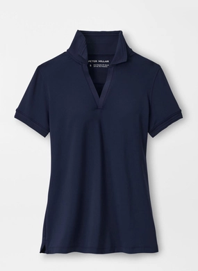 Peter Millar Womens Betty Short-Sleeve Drop V Polo - Navy Peter Millar women's fashion line