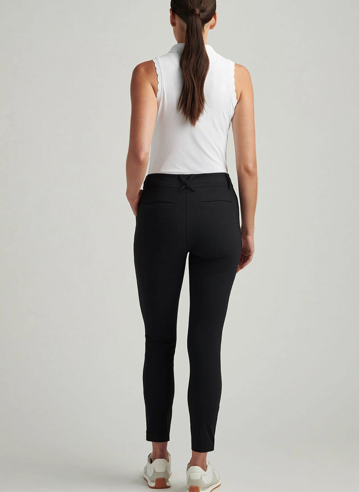 Peter Millar Womens Bingham High Stretch Ankle Pant - Black Peter Millar Apparel for Women