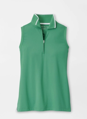 Peter Millar Womens Chrissie Sleeveless Polo - Field Green White Peter Millar women's fashion line