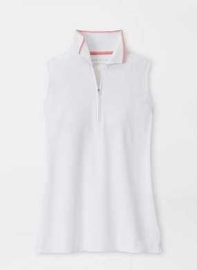 Peter Millar Womens Chrissie Sleeveless Polo - White Coral Reef Peter Millar women's fashion line