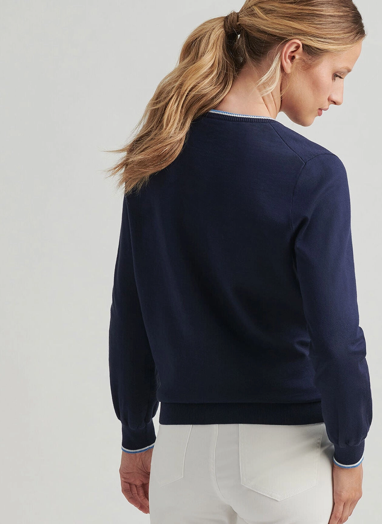 Peter Millar Womens Coolspun Cotton Crewneck - Navy Peter Millar Apparel for Women