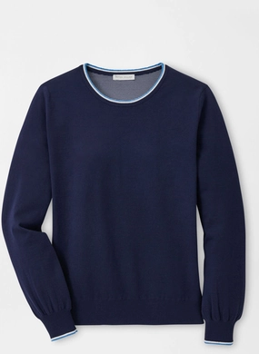 Peter Millar Womens Coolspun Cotton Crewneck - Navy Peter Millar women's fashion line