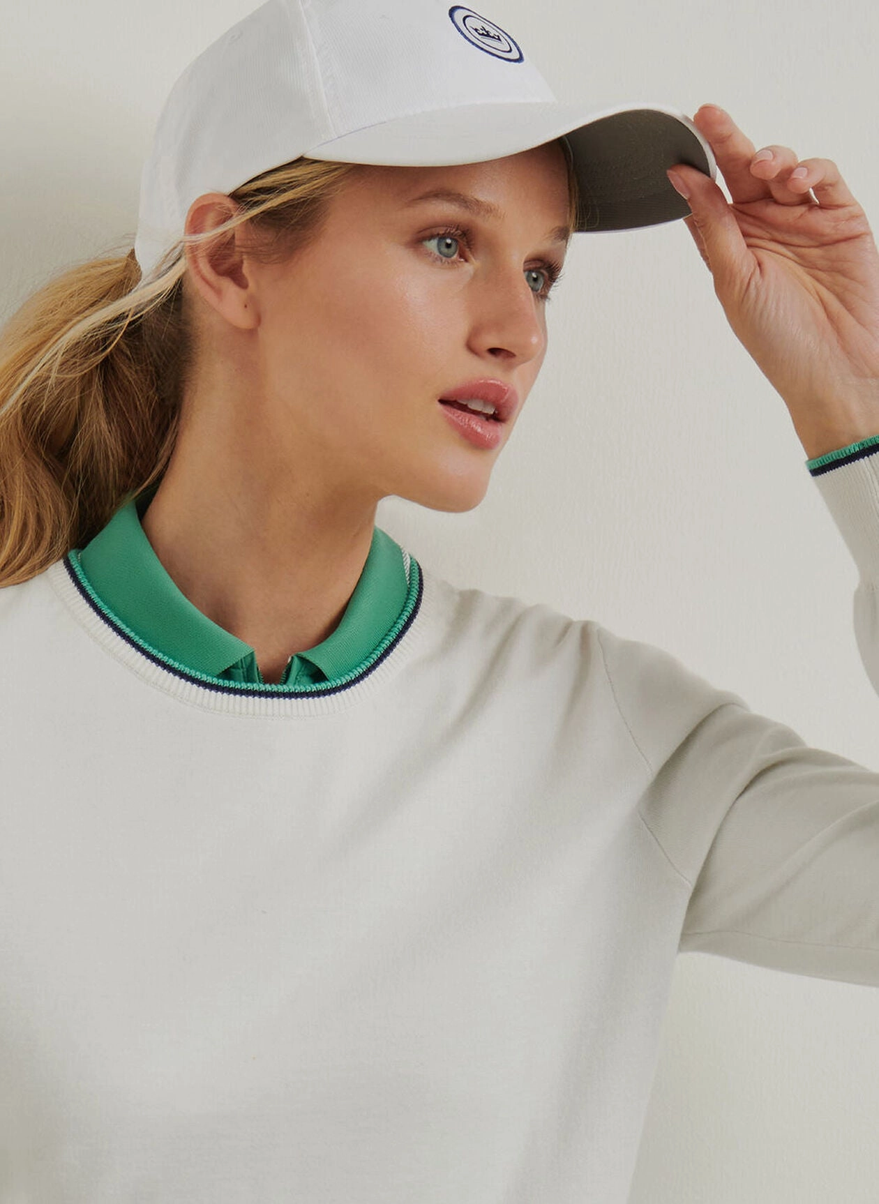 Peter Millar Womens Coolspun Cotton Crewneck - White Peter Millar Apparel for Women