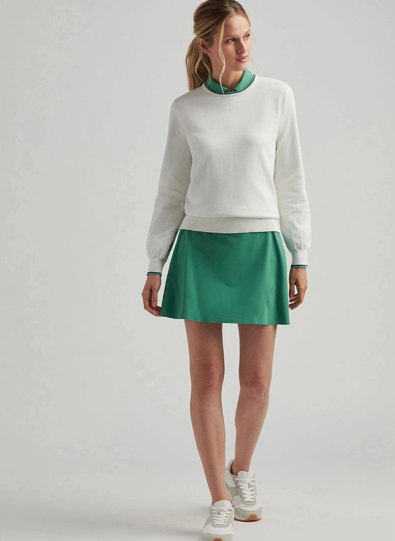 Peter Millar Womens Coolspun Cotton Crewneck - White Peter Millar Apparel for Women