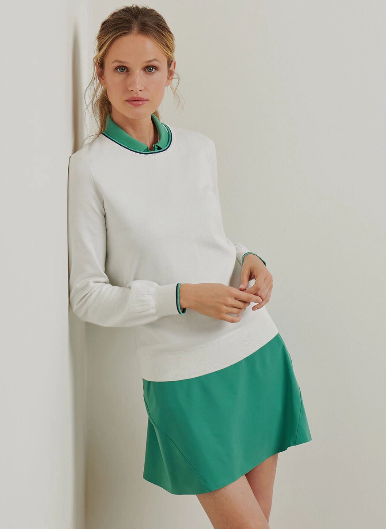 Peter Millar Womens Coolspun Cotton Crewneck - White Peter Millar Apparel for Women