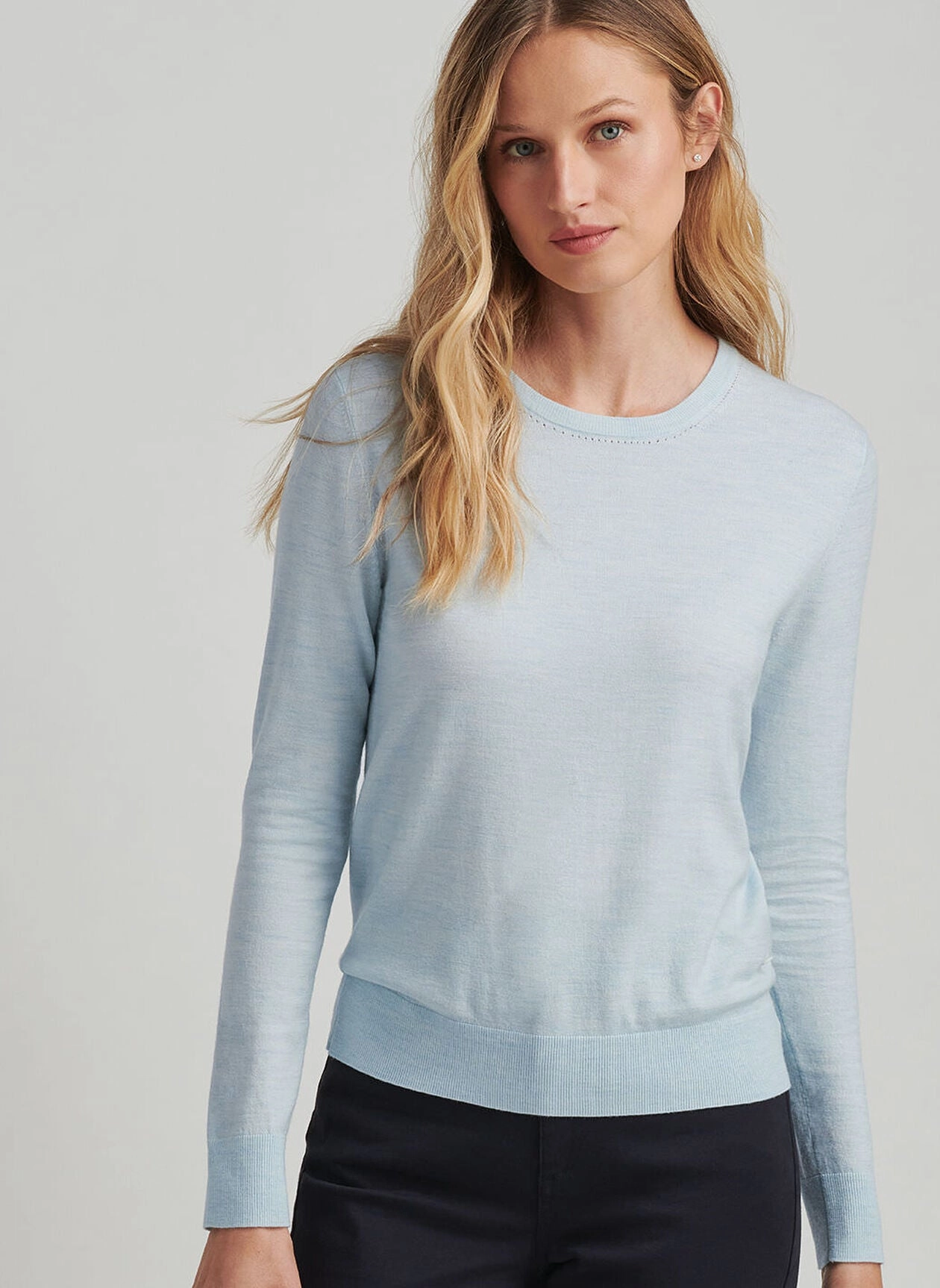 Peter Millar Womens Excursionist Flex Crew - Skylight Peter Millar Apparel for Women