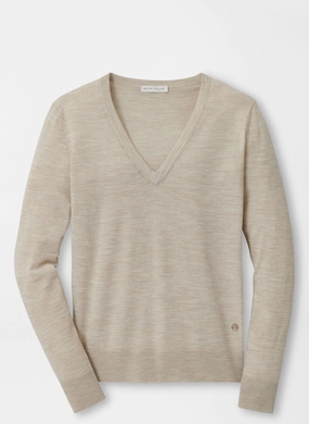 Peter Millar Womens Excursionist Flex V-Neck - Stone Peter Millar women's fashion line