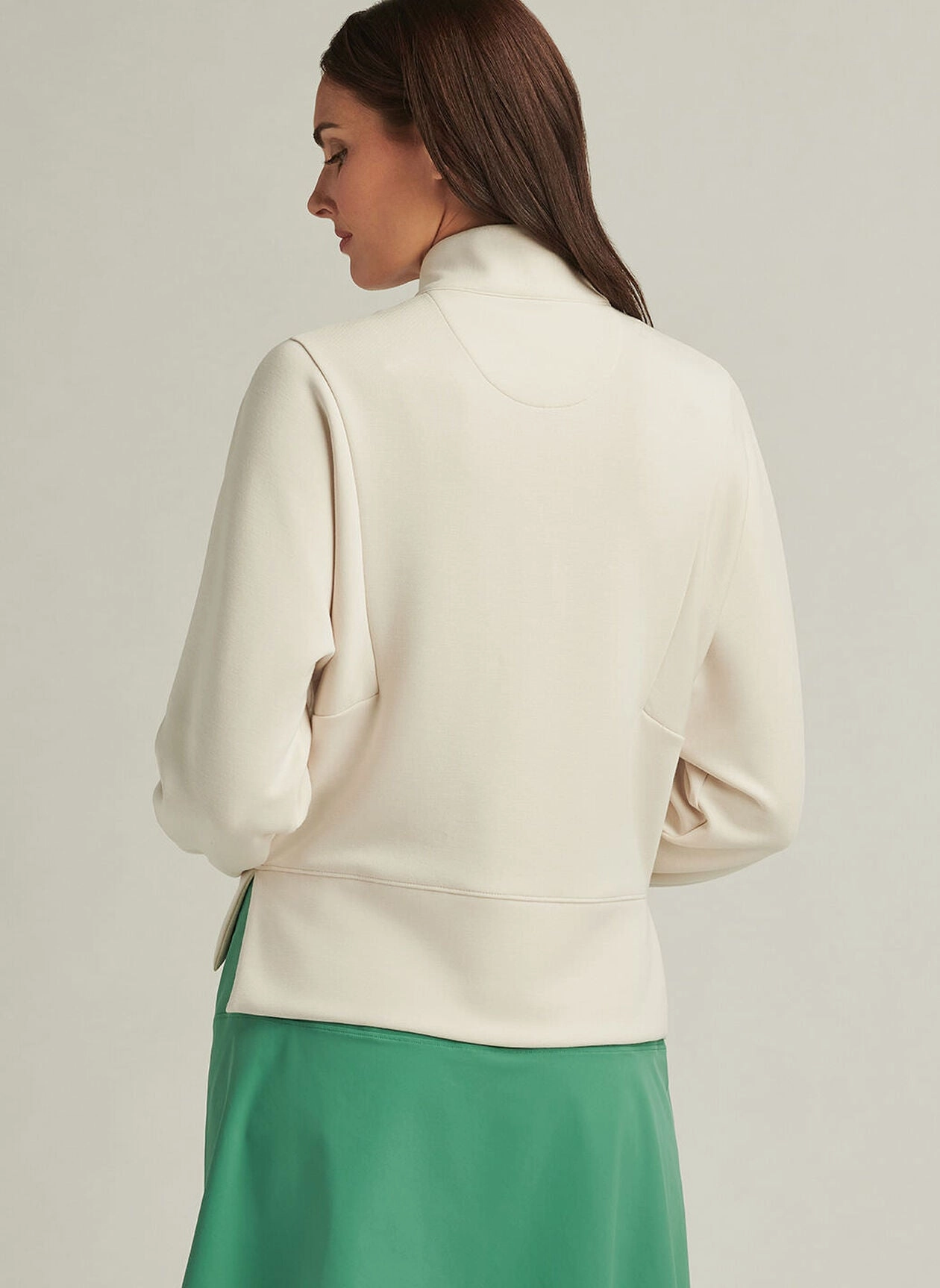 Peter Millar Womens Flora Knit Mlange Half-Zip Pullover - Stone Peter Millar Apparel for Women