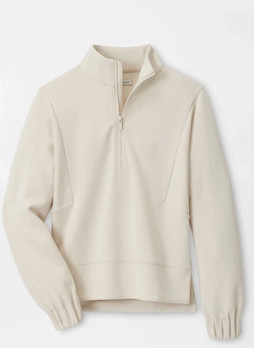 Peter Millar Womens Flora Knit Mlange Half-Zip Pullover - Stone Peter Millar women's fashion line