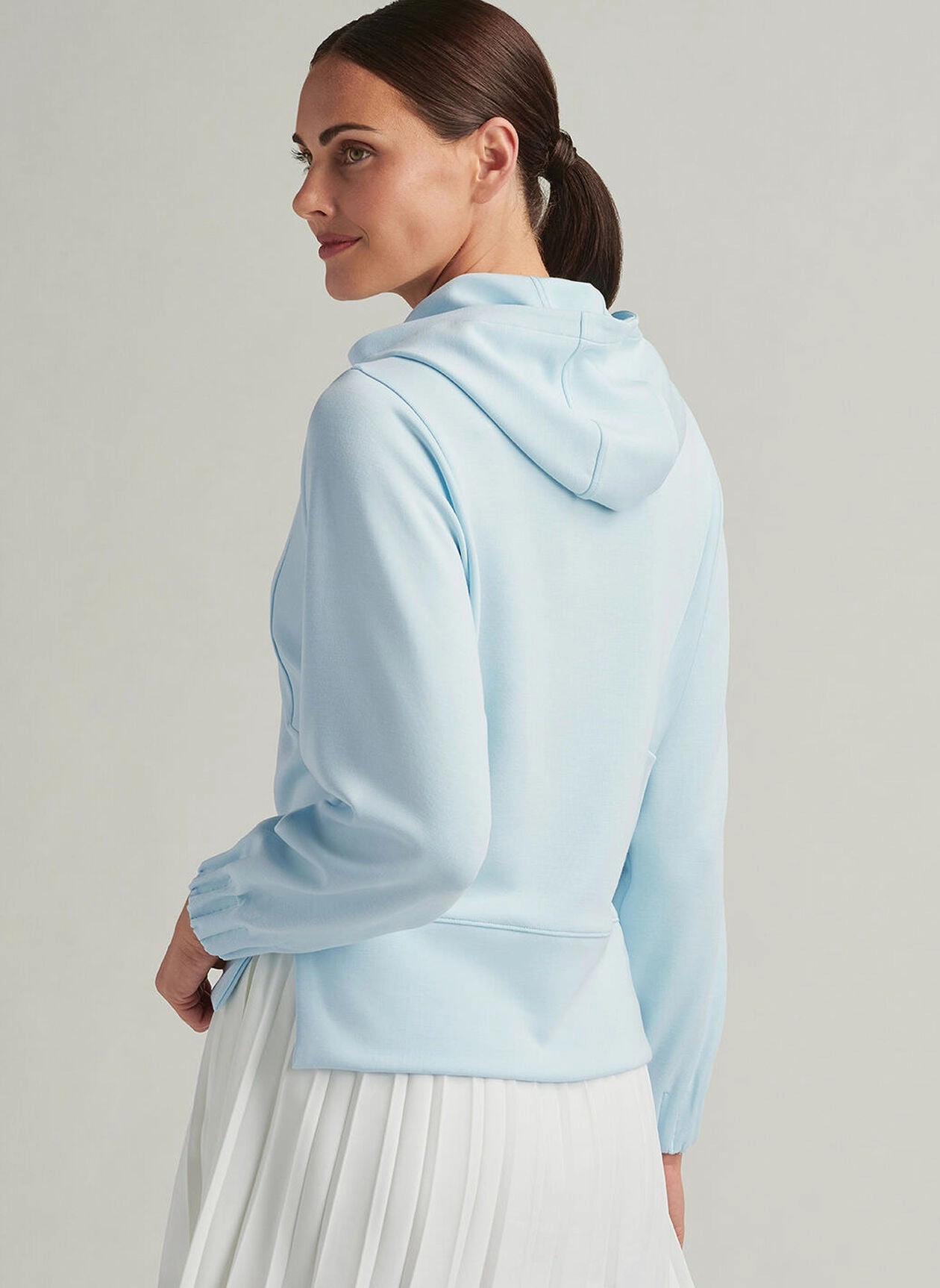 Peter Millar Womens Flora Knit Mlange Hoodie - Skylight Peter Millar Apparel for Women